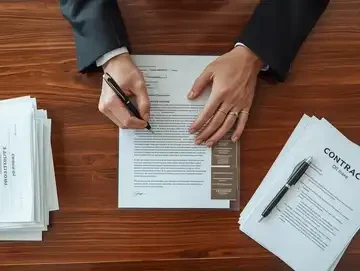Business professional signing corporate contracts